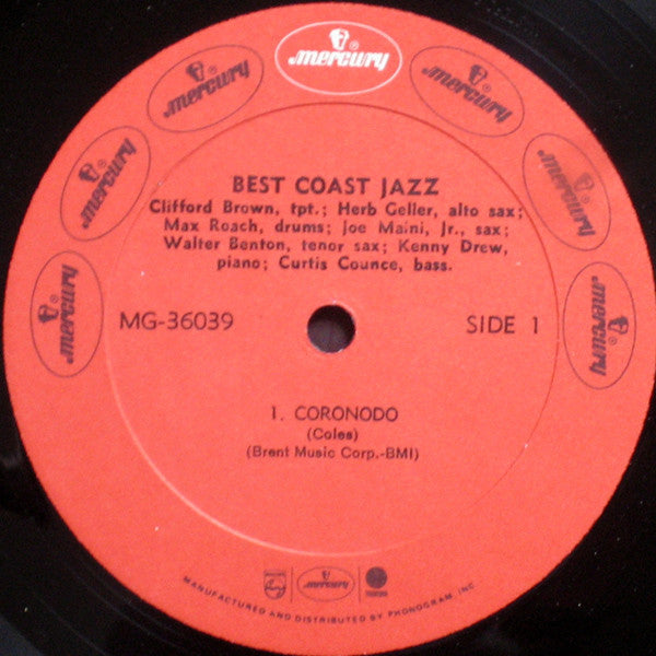 Max Roach - Best Coast Jazz (Vinyl, LP, Album) Very Good (VG) / Very Good Plus (VG+)