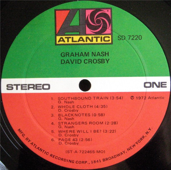 Crosby & Nash - Graham Nash David Crosby (Vinyl, LP, Album)