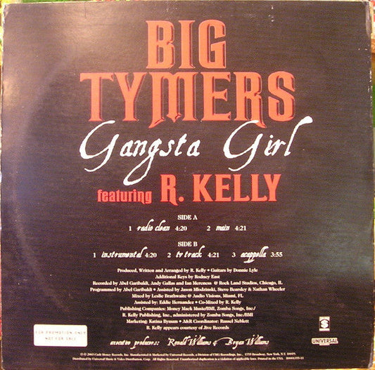 Big Tymers - Gangsta Girl (Vinyl, 12", 33 ⅓ RPM) Very Good Plus (VG+) / Very Good Plus (VG+)