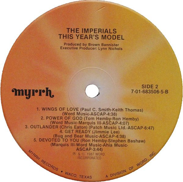 Imperials - ...This Year's Model (Vinyl, LP, Album) Very Good Plus (VG+) / Very Good Plus (VG+)