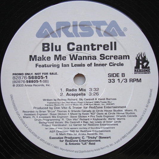 Blu Cantrell - Make Me Wanna Scream (Vinyl, 12", 33 ⅓ RPM, Promo) Very Good Plus (VG+) / Very Good Plus (VG+)