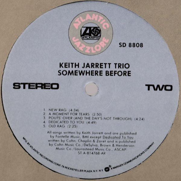 Keith Jarrett Trio - Somewhere Before (Vinyl, LP, Album, Reissue) Very Good Plus (VG+) / Very Good Plus (VG+)
