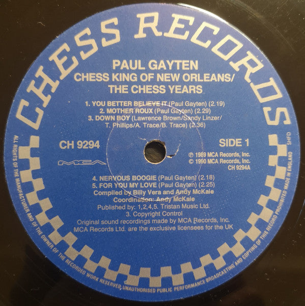 Paul Gayten - Chess King Of New Orleans (Vinyl, LP, Compilation, Reissue) Very Good (VG) / Very Good (VG)