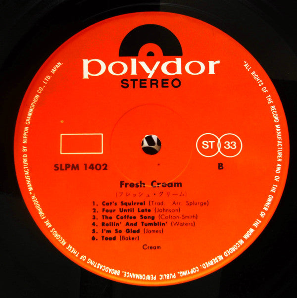 Cream (2) - Fresh Cream (Vinyl, LP, Album, Stereo) Very Good Plus (VG+) / Fair (F)