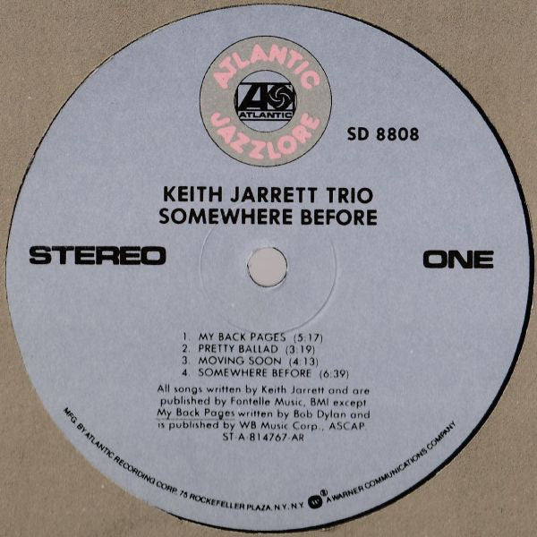 Keith Jarrett Trio - Somewhere Before (Vinyl, LP, Album, Reissue) Very Good Plus (VG+) / Very Good Plus (VG+)