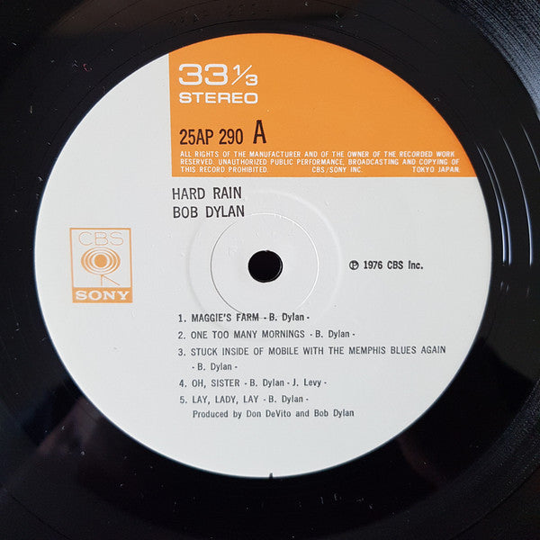 Bob Dylan - Hard Rain (Vinyl, LP, Album, Stereo) Very Good Plus (VG+) / Very Good Plus (VG+)