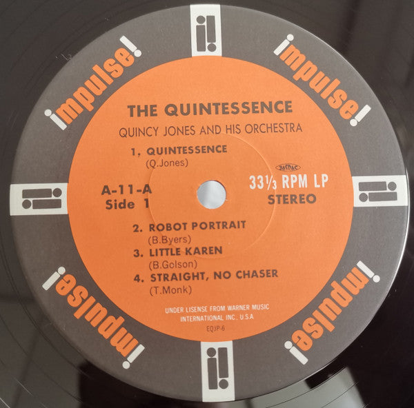 Quincy Jones And His Orchestra - The Quintessence (Vinyl, LP, Album, Reissue, Stereo) Very Good (VG) / Very Good Plus (VG+)