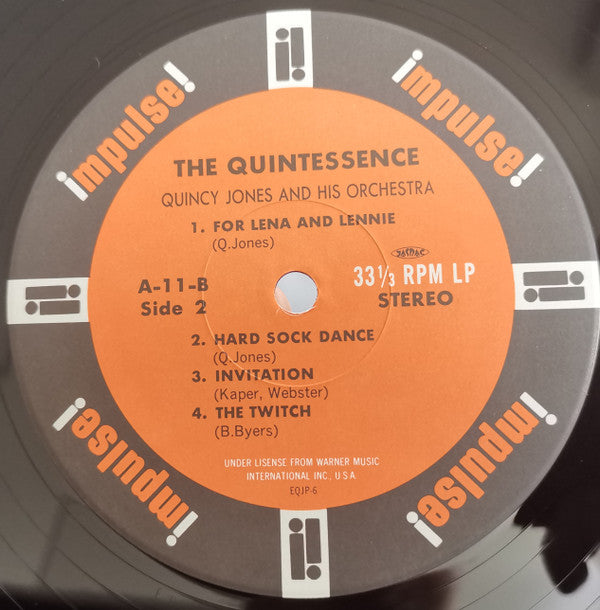 Quincy Jones And His Orchestra - The Quintessence (Vinyl, LP, Album, Reissue, Stereo) Very Good (VG) / Very Good Plus (VG+)