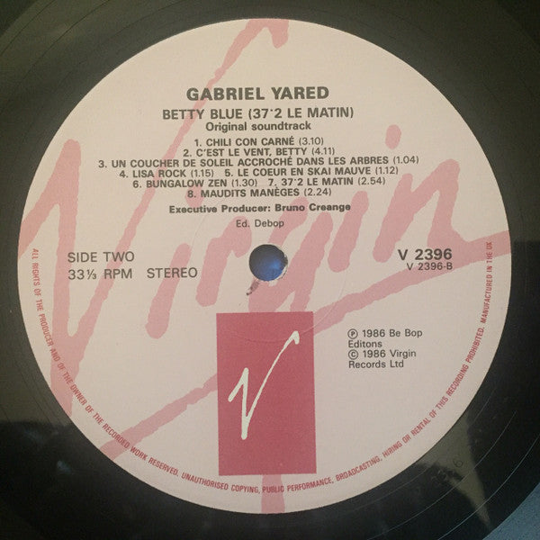 Gabriel Yared - Betty Blue (37°2 Le Matin) (Vinyl, LP, Album) Very Good (VG) / Very Good (VG)