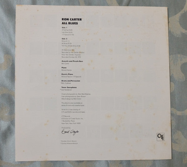 Ron Carter - All Blues (Vinyl, LP, Album, Reissue) Very Good (VG) / Very Good (VG)