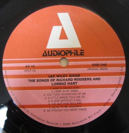 Lee Wiley - Sings The Songs Of... (Vinyl, LP, Compilation, Mono)