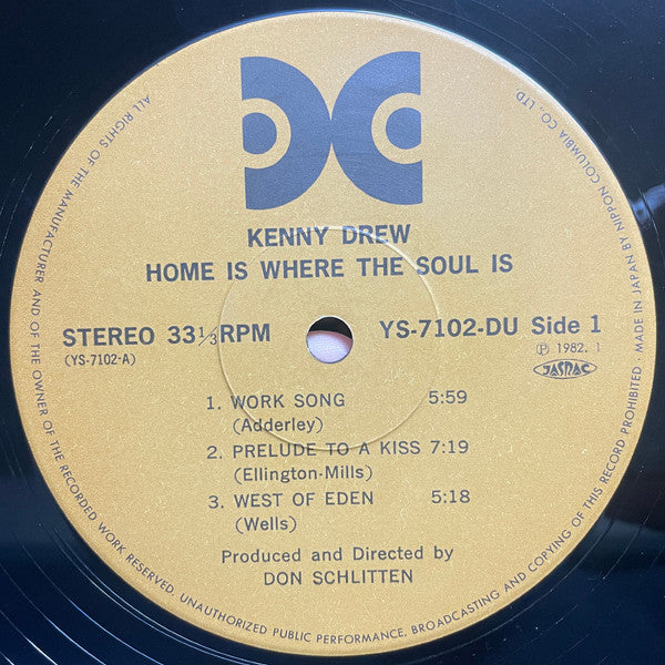 Kenny Drew - Home Is Where The Soul Is (Vinyl, LP, Album, Reissue, Stereo) Near Mint (NM or M-) / Good Plus (G+)