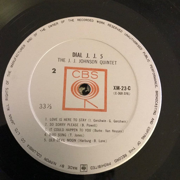 The J.J. Johnson Quintet - Dial J.J. 5 (Vinyl, LP, Album, Mono) Good Plus (G+) / Very Good (VG)