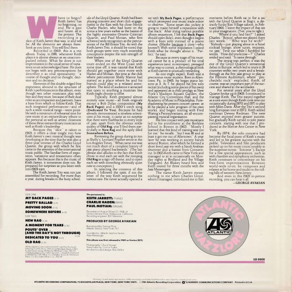 Keith Jarrett Trio - Somewhere Before (Vinyl, LP, Album, Reissue) Very Good Plus (VG+) / Very Good Plus (VG+)