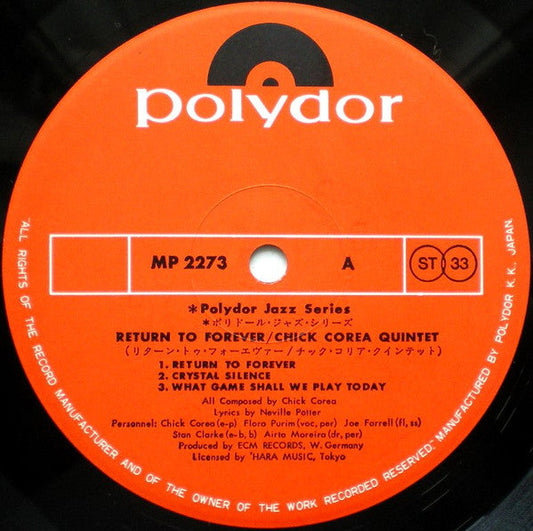 Chick Corea - Return To Forever (Vinyl, LP, Album) Near Mint (NM or M-) / Good Plus (G+)