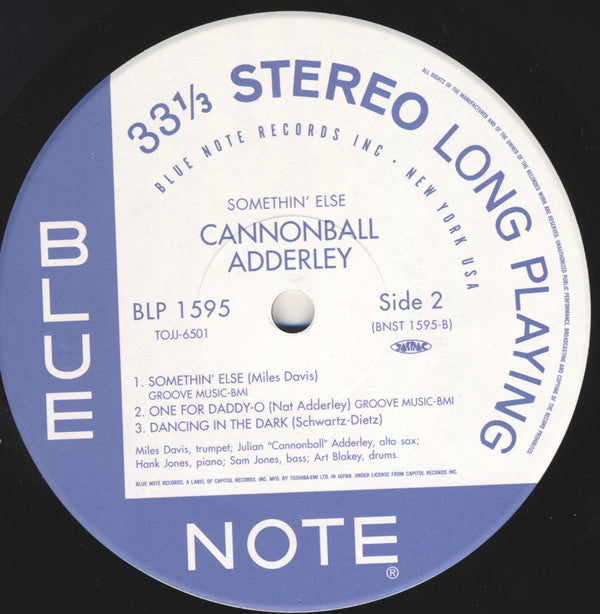 Cannonball Adderley - Somethin' Else (Vinyl, LP, Album, Limited Edition, Reissue, Remastered, Stereo) Very Good Plus (VG+) / Very Good Plus (VG+)