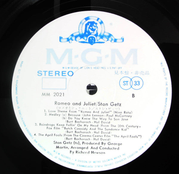 Stan Getz - Romeo And Juliet (Vinyl, LP, Album, Promo) Near Mint (NM or M-) / Very Good (VG)