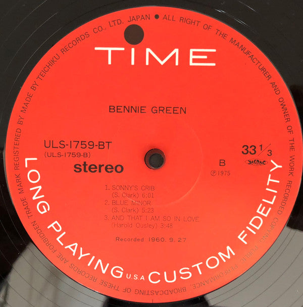 Bennie Green - Bennie Green (Vinyl, LP, Album, Reissue, Stereo) Very Good Plus (VG+) / Very Good Plus (VG+)