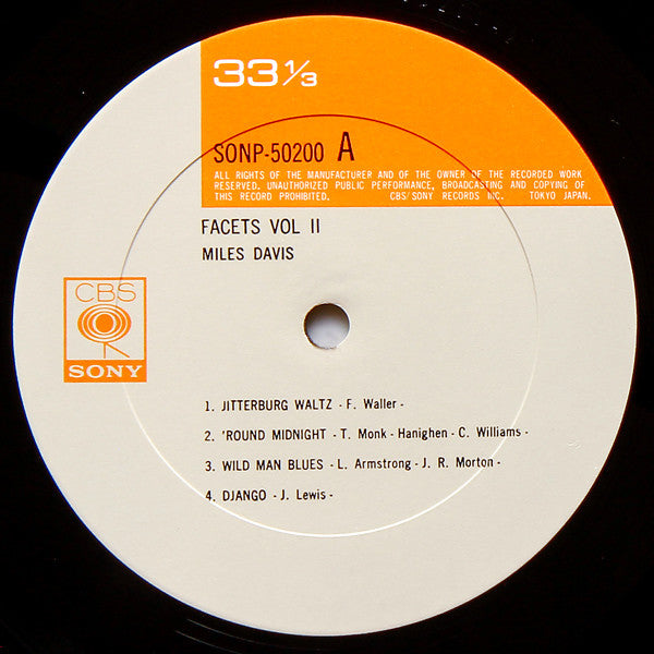 Miles Davis - Facets Vol. 2 (Vinyl, LP, Compilation, Mono) Very Good (VG) / Fair (F)