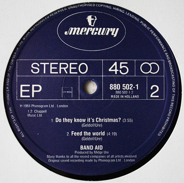 Band Aid - Do They Know It's Christmas? (Vinyl, 12", 45 RPM, EP, St...