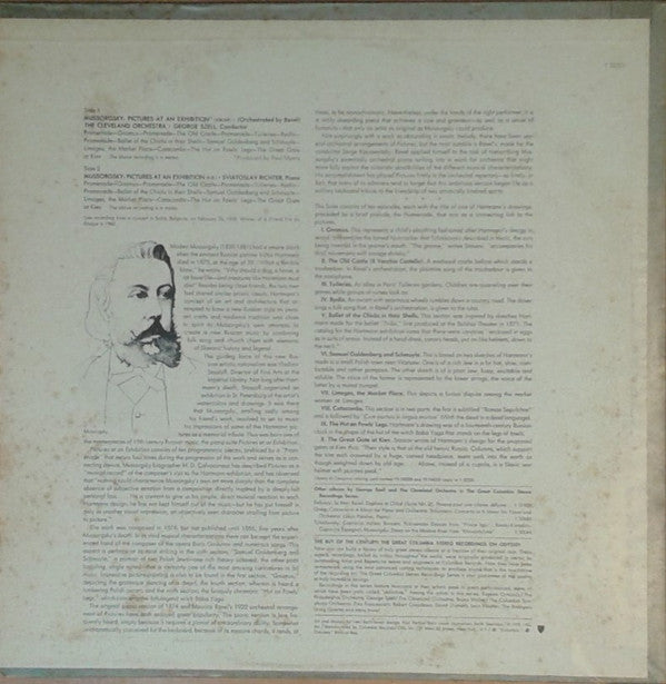 Modest Mussorgsky - Pictures At An Exhibition (Vinyl, LP, Stereo, Mono) Very Good Plus (VG+) / Very Good Plus (VG+)