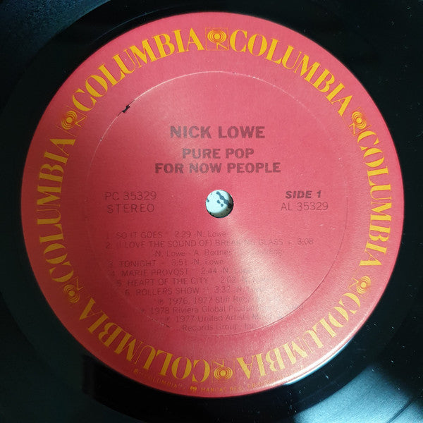 Nick Lowe - Pure Pop For Now People (Vinyl, LP, Reissue) Very Good (VG) / Very Good Plus (VG+)
