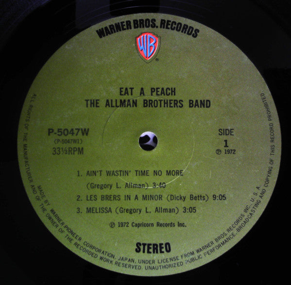 The Allman Brothers Band - Eat A Peach (2xVinyl, LP, Album) Very Good (VG) / Very Good (VG)