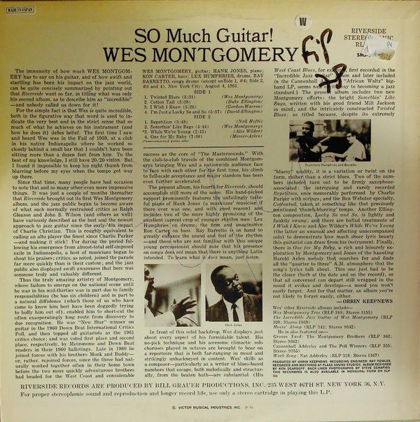 Wes Montgomery - So Much Guitar! (Vinyl, LP, Album, Reissue, Stereo) Very Good Plus (VG+) / Very Good Plus (VG+)