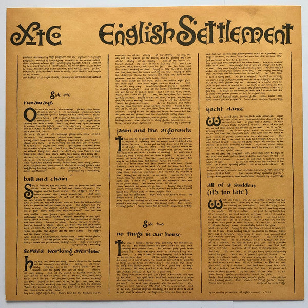 XTC - English Settlement (2xVinyl, LP, Album, Stereo) Very Good Plus (VG+) / Very Good (VG)