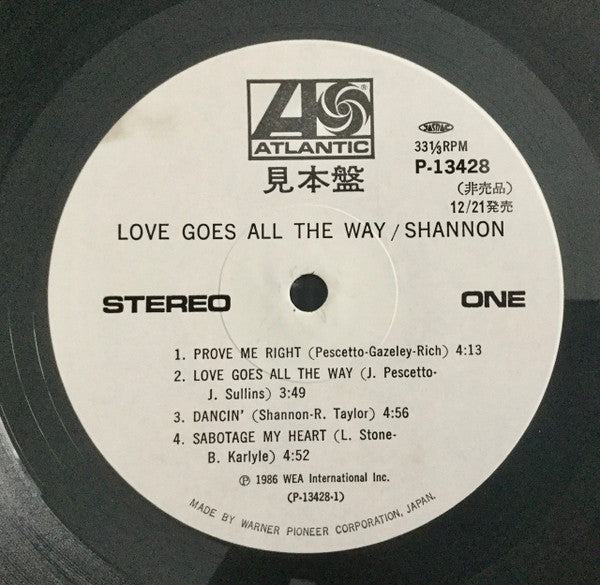 Shannon - Love Goes All The Way (Vinyl, LP, Album) Very Good Plus (VG+) / Very Good (VG)