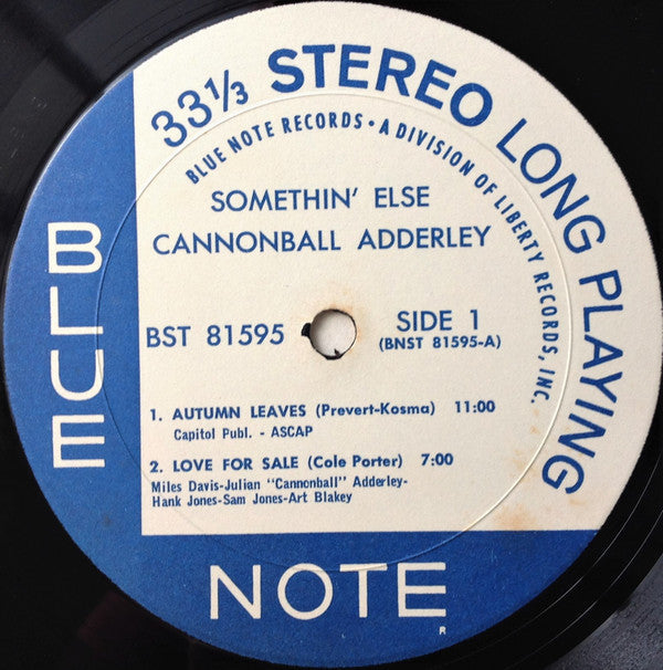 Cannonball Adderley - Somethin' Else = Somethin' Else (Vinyl, LP, Album, Reissue, Stereo) Very Good (VG) / Good Plus (G+)