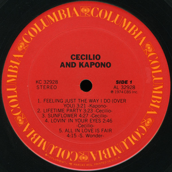 Cecilio & Kapono - Cecilio & Kapono (Vinyl, LP, Album, Stereo) Very Good (VG) / Very Good (VG)