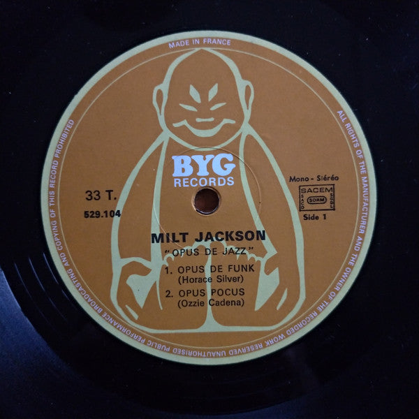 Milt Jackson - Opus De Jazz (Vinyl, LP, Album, Reissue, Stereo, Mono) Very Good (VG) / Good Plus (G+)