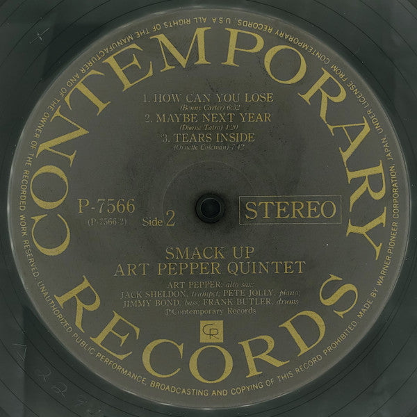 Art Pepper Quintet - Smack Up (Vinyl, LP, Album, Reissue, Stereo)