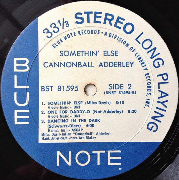 Cannonball Adderley - Somethin' Else = Somethin' Else (Vinyl, LP, Album, Reissue, Stereo) Very Good Plus (VG+) / Very Good Plus (VG+)