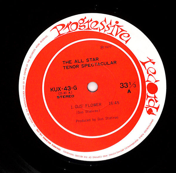 Scott Hamilton - The Progressive Records All Star Tenor Sax Spectacular (Vinyl, LP, Album) Very Good Plus (VG+) / Very Good (VG)