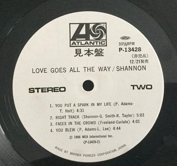 Shannon - Love Goes All The Way (Vinyl, LP, Album) Very Good Plus (VG+) / Very Good (VG)