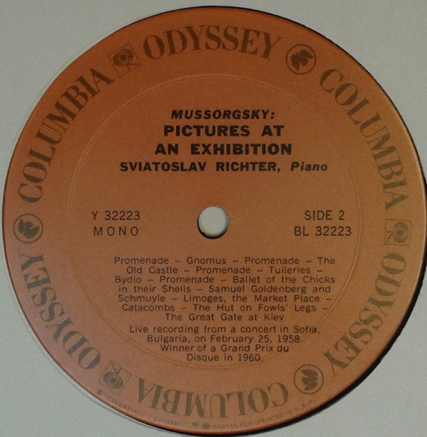 Modest Mussorgsky - Pictures At An Exhibition (Vinyl, LP, Stereo, Mono) Very Good Plus (VG+) / Very Good Plus (VG+)