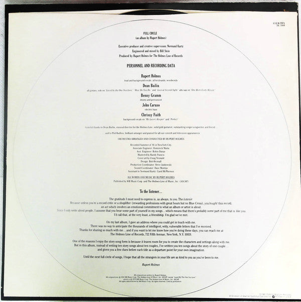 Rupert Holmes - Full Circle (Vinyl, LP, Album) Very Good (VG) / Very Good (VG)