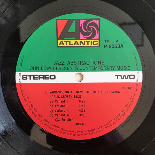 John Lewis (2) - Jazz Abstractions (Vinyl, LP, Album, Reissue, Stereo) Very Good (VG) / Very Good (VG)