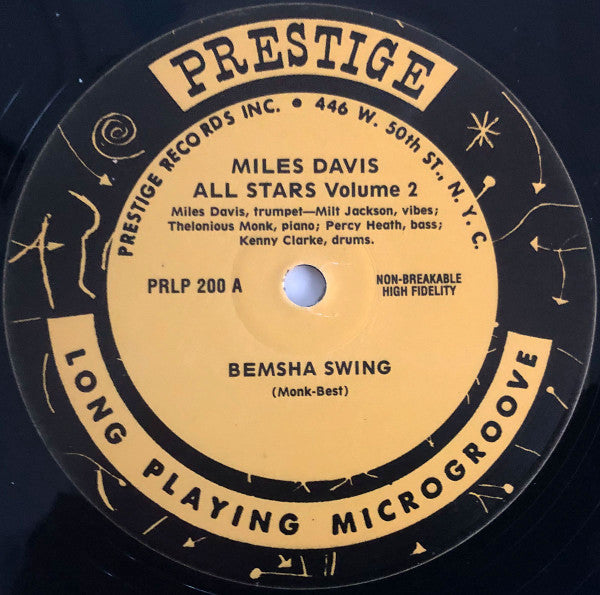 Miles Davis All Stars - Miles Davis All Stars (Vol. 2) (Vinyl, 10", 33 ⅓ RPM, Reissue, Mono) Very Good Plus (VG+) / Near Mint (NM or M-)