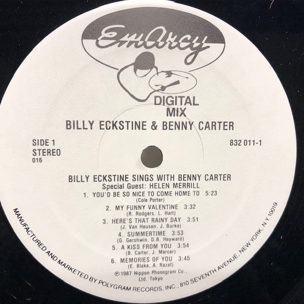 Billy Eckstine - Billy Eckstine Sings With Benny Carter (Vinyl, LP, Album, Stereo) Very Good (VG) / Very Good Plus (VG+)