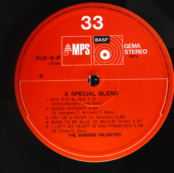 The Singers Unlimited - A Special Blend (Vinyl, LP) Very Good Plus (VG+) / Very Good Plus (VG+)