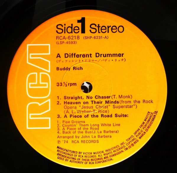 Buddy Rich - A Different Drummer (Vinyl, LP, Album) Very Good Plus (VG+) / Very Good Plus (VG+)