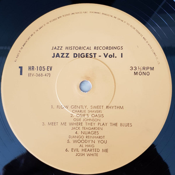 Various - Period's Jazz Digest vol. 1 (Vinyl, LP, Compilation, Mono) Near Mint (NM or M-) / Very Good Plus (VG+)