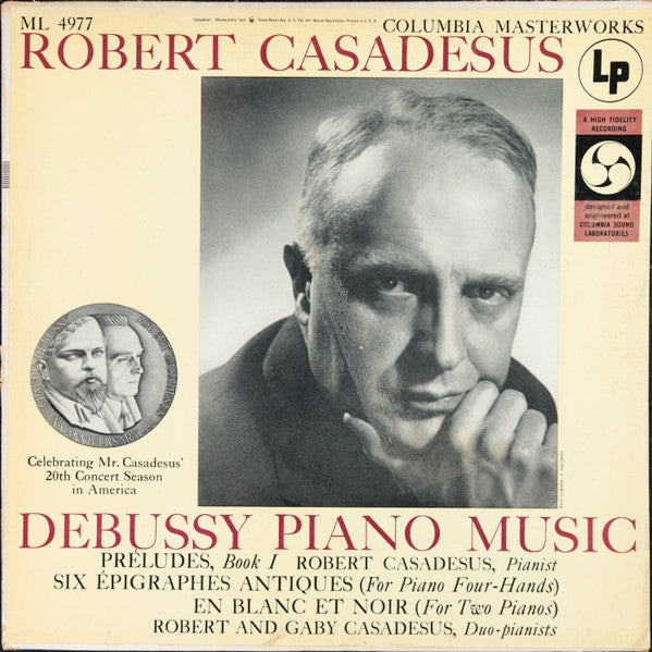 Robert Casadesus - Piano Music (Preludes Book I / Six Epigraphes Antiques / En Blanc Et Noir) (Vinyl, LP, Album) Very Good (VG) / Very Good Plus (VG+)