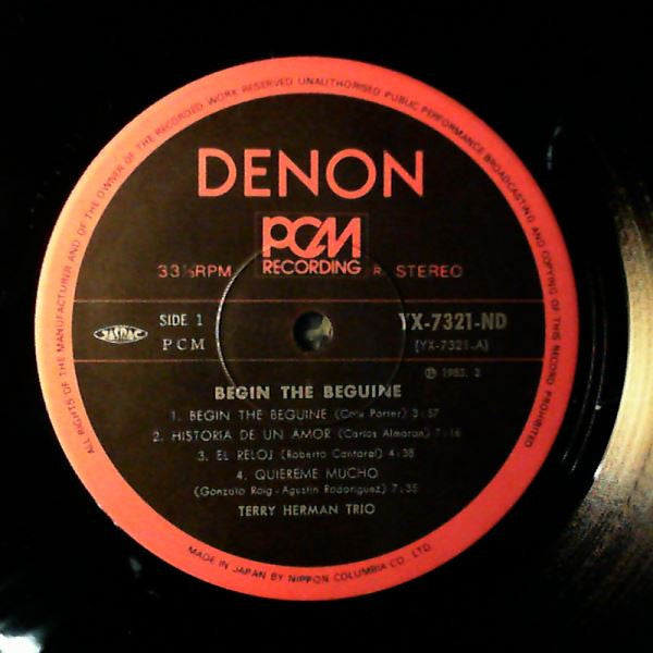 Terry Herman Trio - Begin The Beguine (Vinyl, LP, Album, Stereo) Very Good Plus (VG+) / Very Good Plus (VG+)