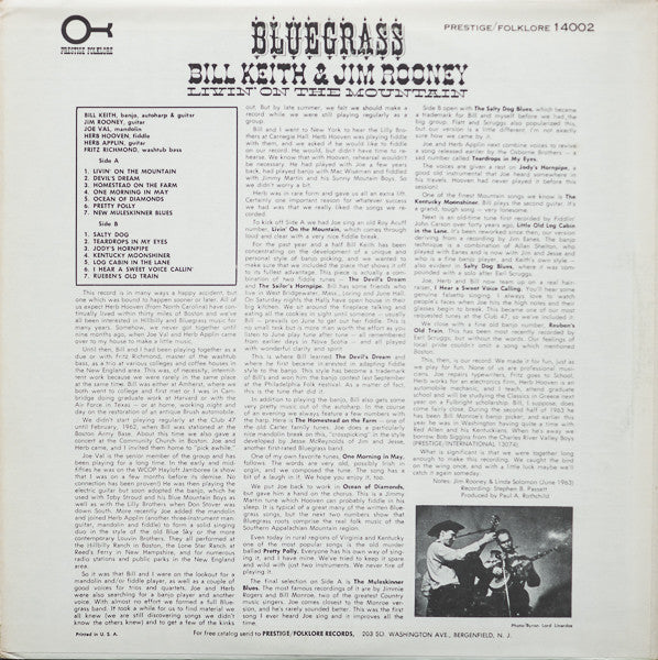 Bill Keith - Livin' On The Mountain (Vinyl, LP, Album, Reissue) Good Plus (G+) / Very Good (VG)