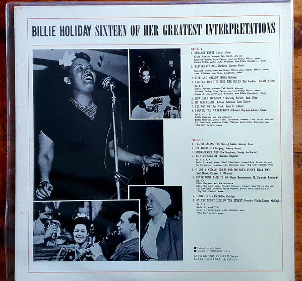 Billie Holiday - Sixteen Of Her Greatest Interpretations (Vinyl, LP, Compilation, Reissue) Very Good Plus (VG+) / Very Good (VG)