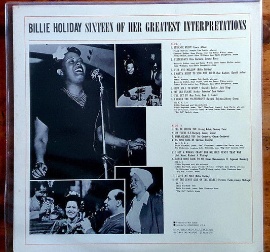 Billie Holiday - Sixteen Of Her Greatest Interpretations (Vinyl, LP, Compilation, Reissue) Very Good Plus (VG+) / Very Good (VG)